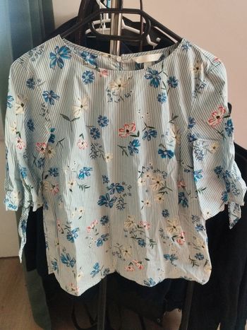 Blouse en coton rayée et fleurie H&M taille 36