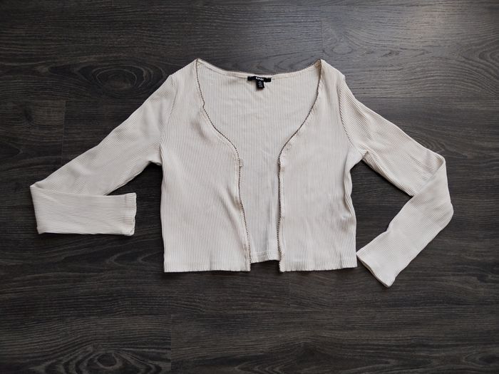 Gilet boléro blanc crème strass XS 34 Kiabi