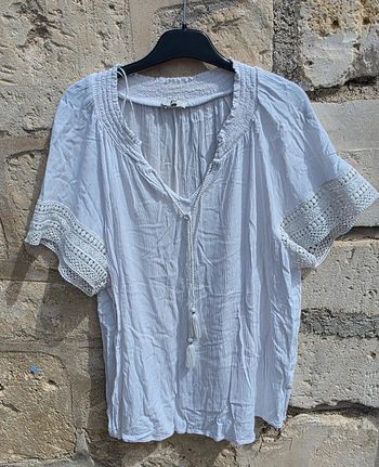 Blouse blanche manche 3/4