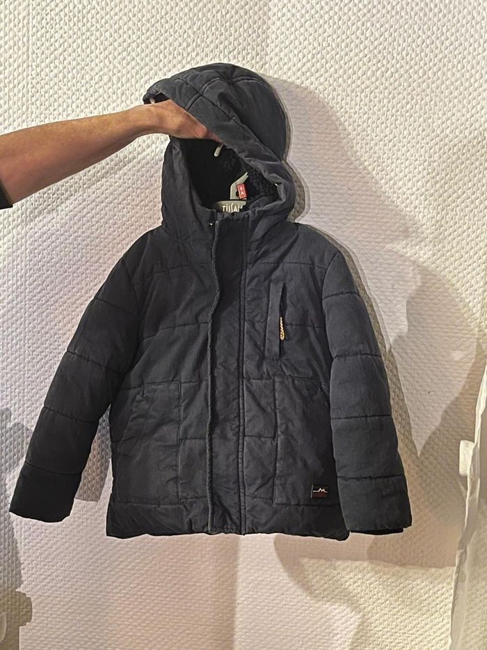 Manteau parka bleu marine  chaud doublé 3 ans tape à l'oeil tao
