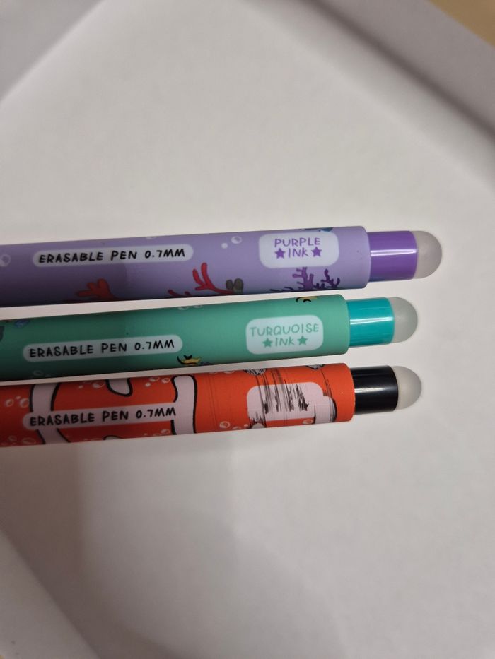 Lot de 3 stylos effaçables animaux de la mer - photo numéro 3