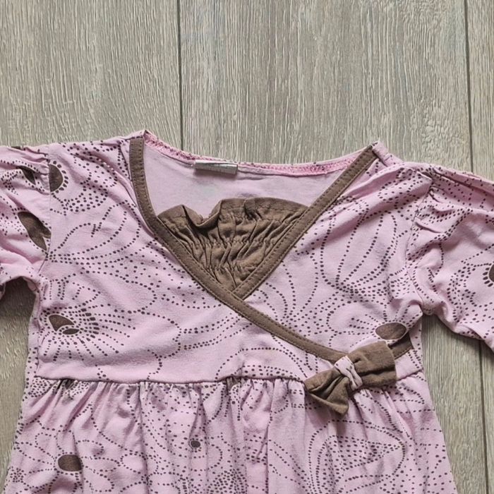 Maillot manche léger et fluide, rose et marron. Fille 4 ans. - photo numéro 2