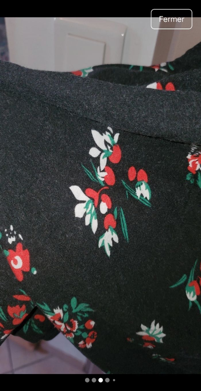 Robe midi noire et fleurie - photo numéro 3