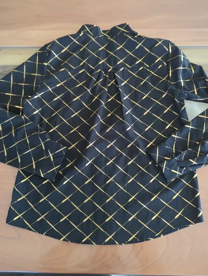 Chemisier blouse noir et doré neuf taille M neuf - photo numéro 3