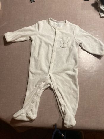 Pyjama velours blanc Kiabi 6 mois