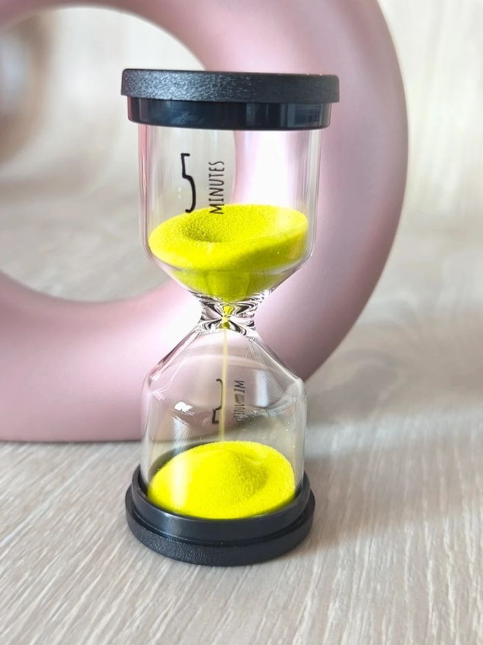 Gros sablier en verre 5 min vert clair - photo numéro 2