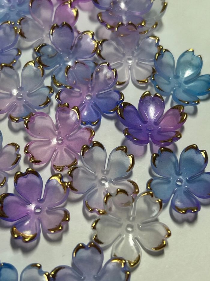 B14, 26 perles fleurs de cerisiers 19mm - photo numéro 5