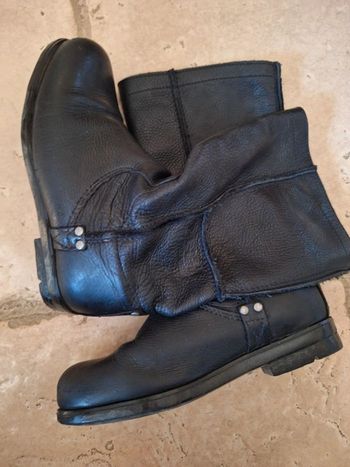 Bottes palladium en cuir grainé
