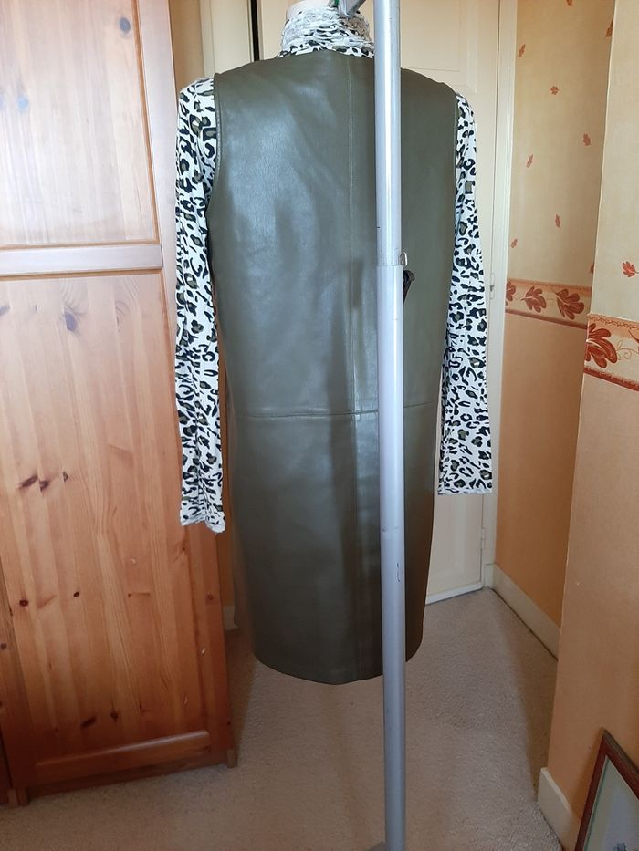 Etam -Robe Urban simili cuir - kaki T42 - photo numéro 5