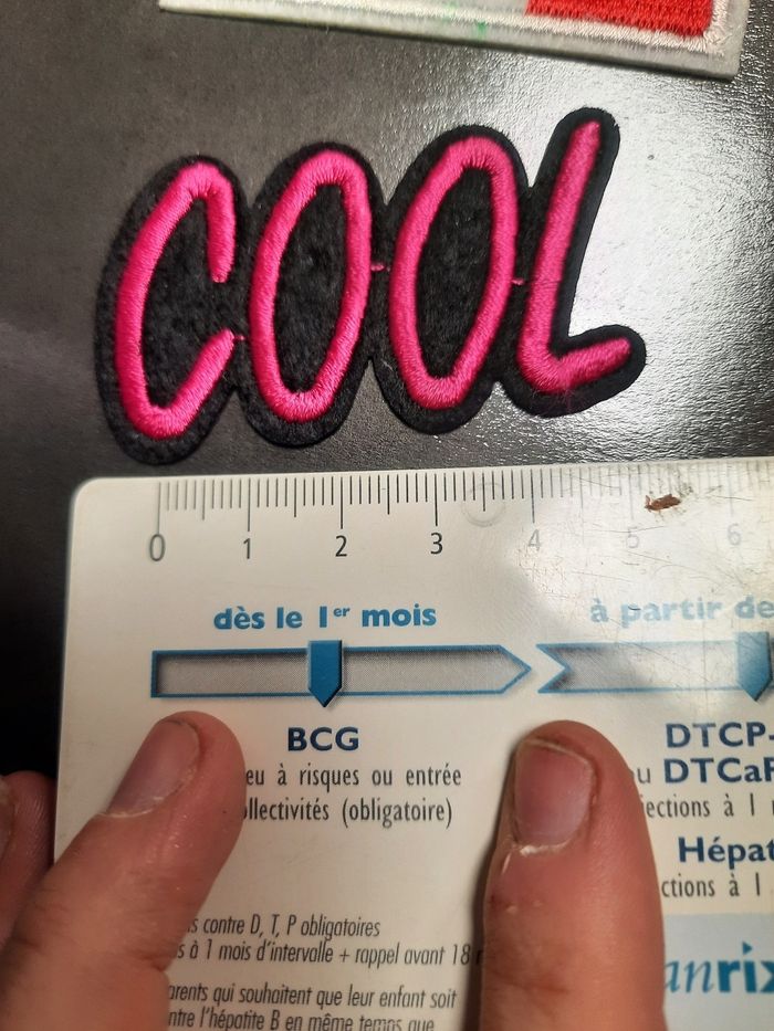 Déco patche thermocollant broder fer à repasser ecusson cool rose environs 5cm