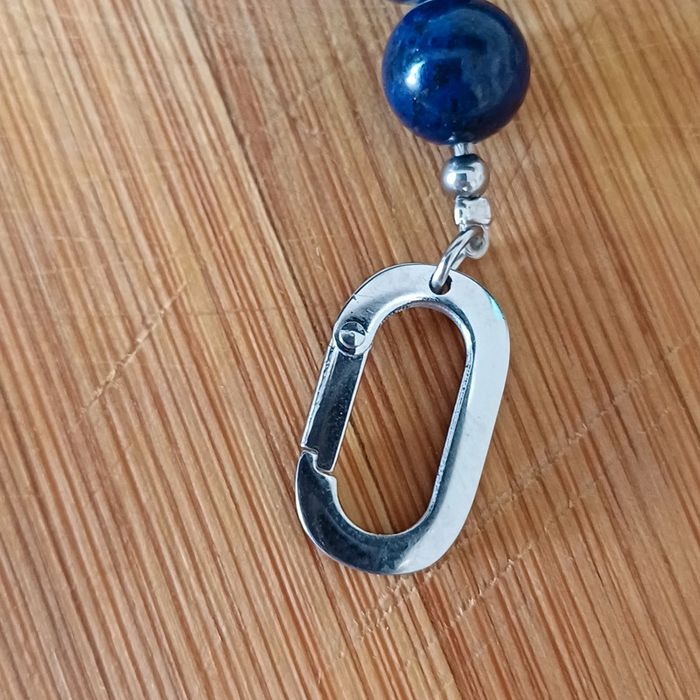 Bracelet y carré lapis-lazuli et acier inoxydable - photo numéro 5