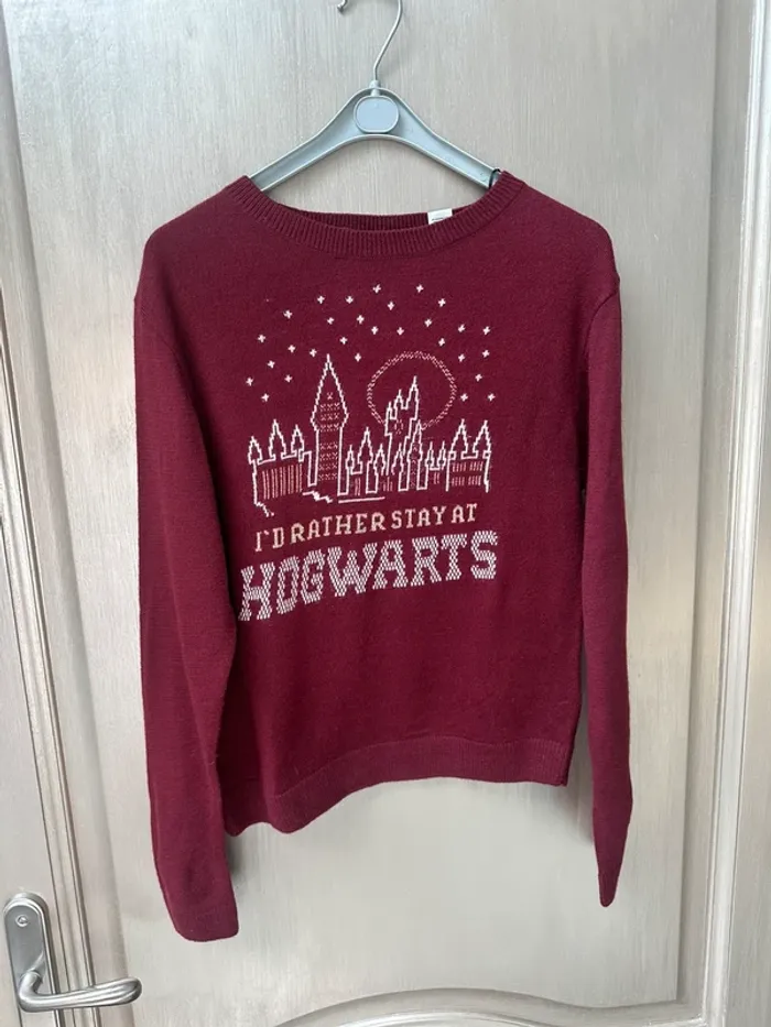 Pull Poudlard Harry Potter H&M 10 - 12 ans fille bordeaux - photo numéro 2