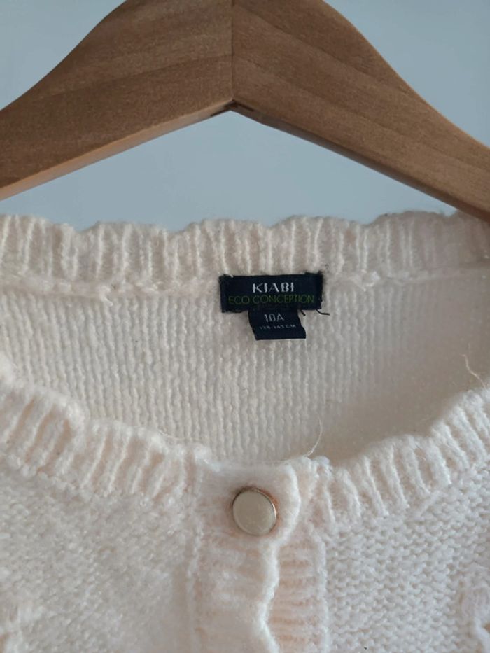 Gilet cardigan beige crème 10 ans - photo numéro 2