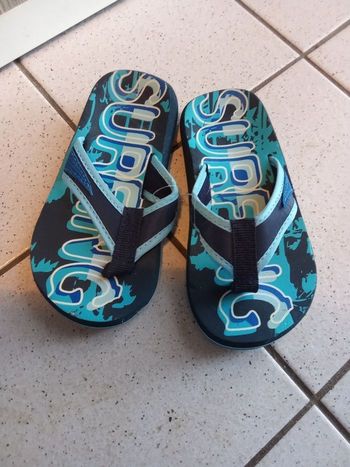 Tongs garçon été style surf, plage, piscine, vacances , noir, bleu taille 29 neuf