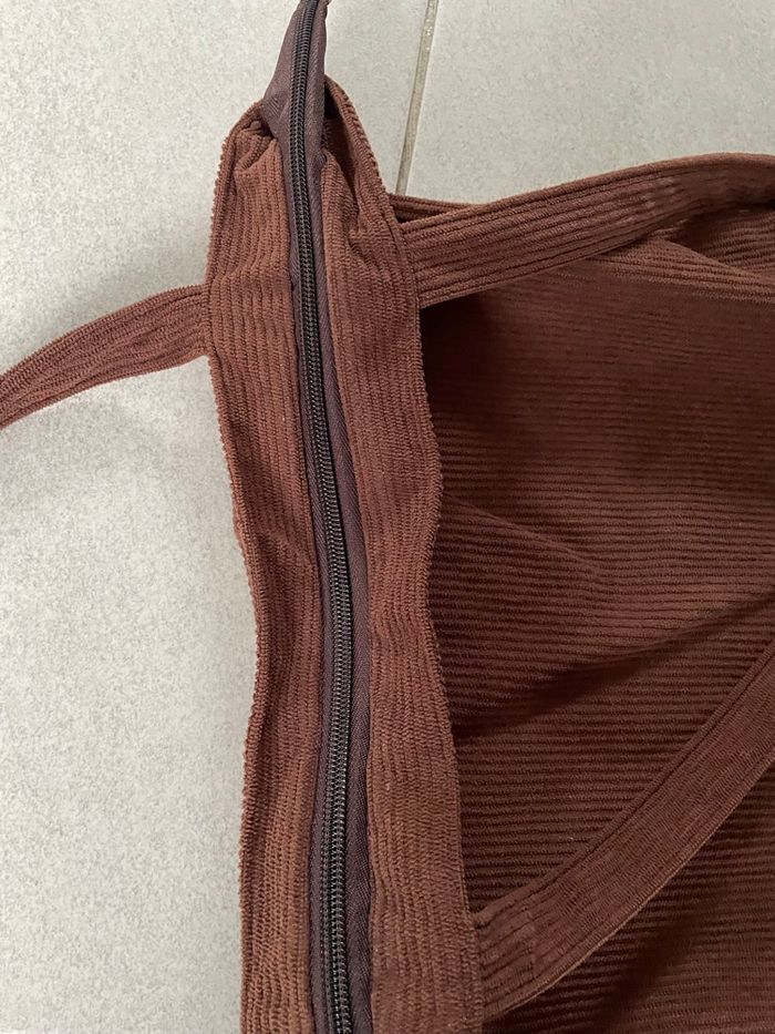 Sac Tote bag côtelé marron - Neuf