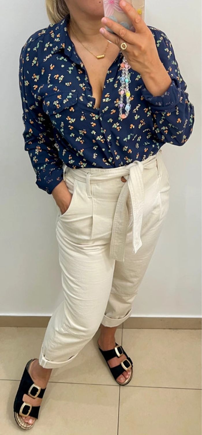 🩵Chemise imprimée fleurs Taille 38 - photo numéro 4