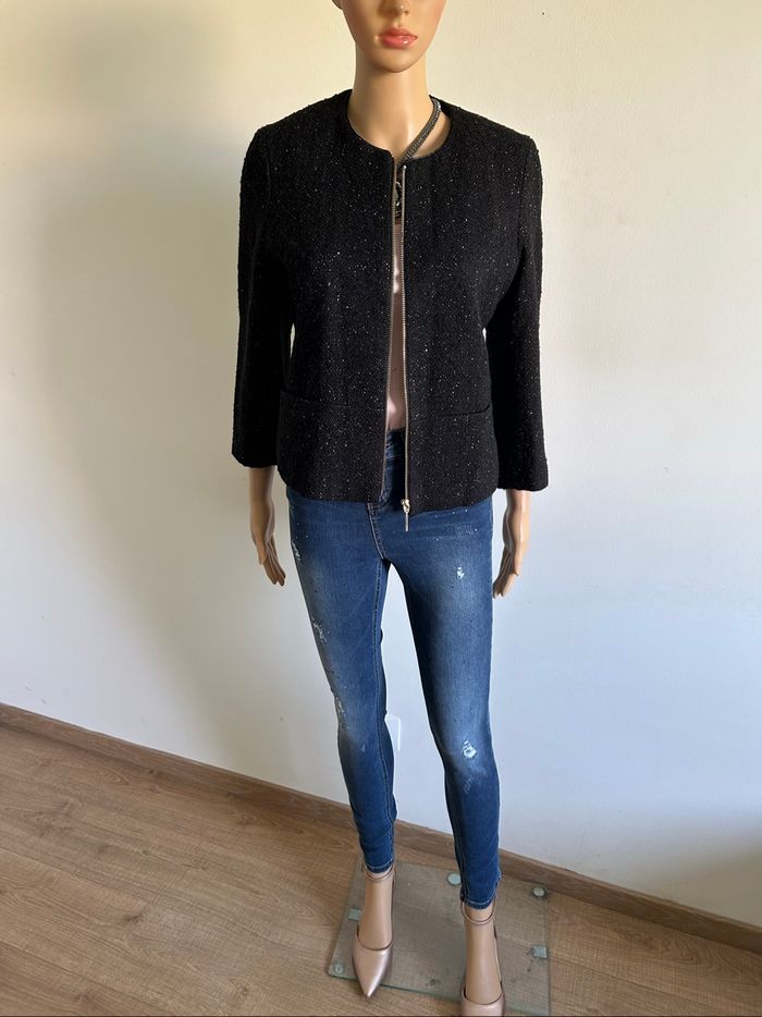 Veste courte noire et dorée Esprit taille française 38 TBE - photo numéro 2