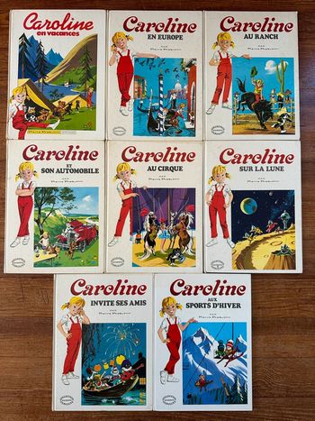 Pierre Probst - BE - Lot de 8 Grands Albums Hachette Caroline livres anciens blancs bd