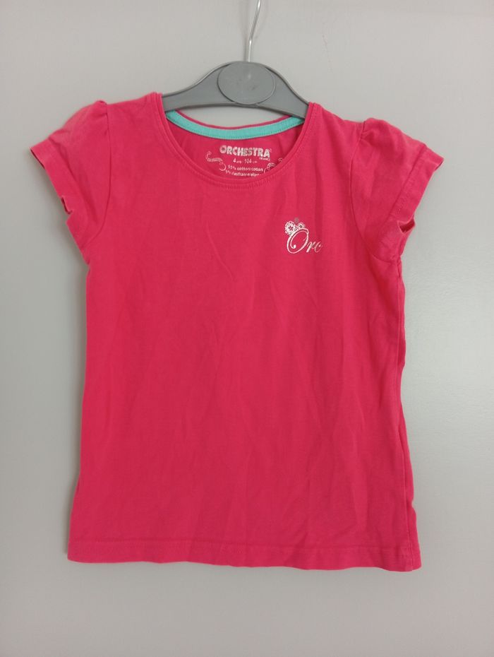T-shirt rose foncé rouge 4ans Orch - photo numéro 2