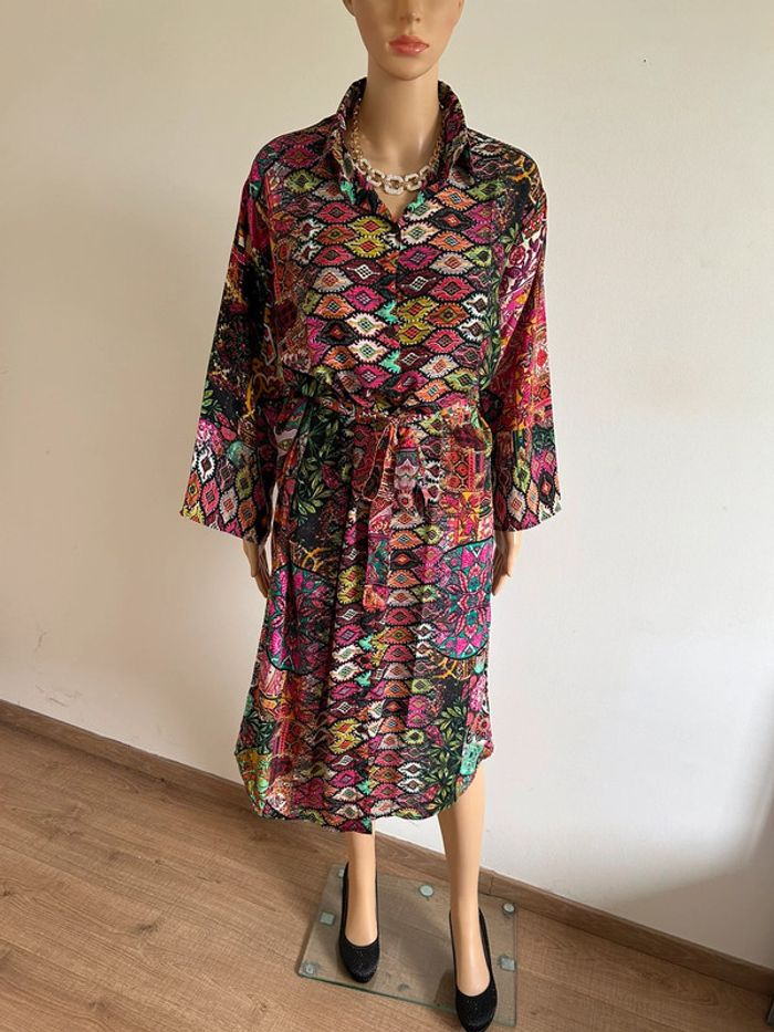 Robe mi longue neuve en soie Trebol taille S/M - photo numéro 3