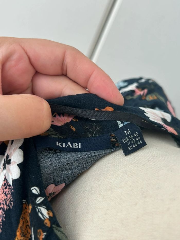 Haut tunique longue kimono - bleu - en viscose taille M - photo numéro 7
