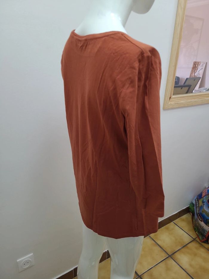 T shirt orange manche 3/4 kiabi taille XL - photo numéro 8