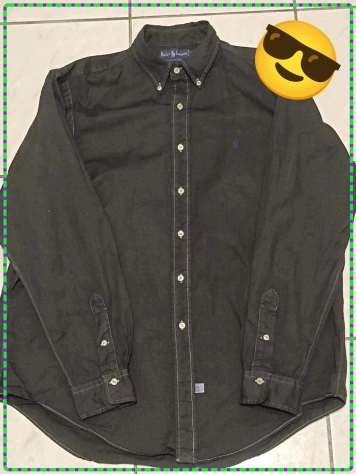 Chemise Ralph Lauren Noire – Taille XL (100% Coton)