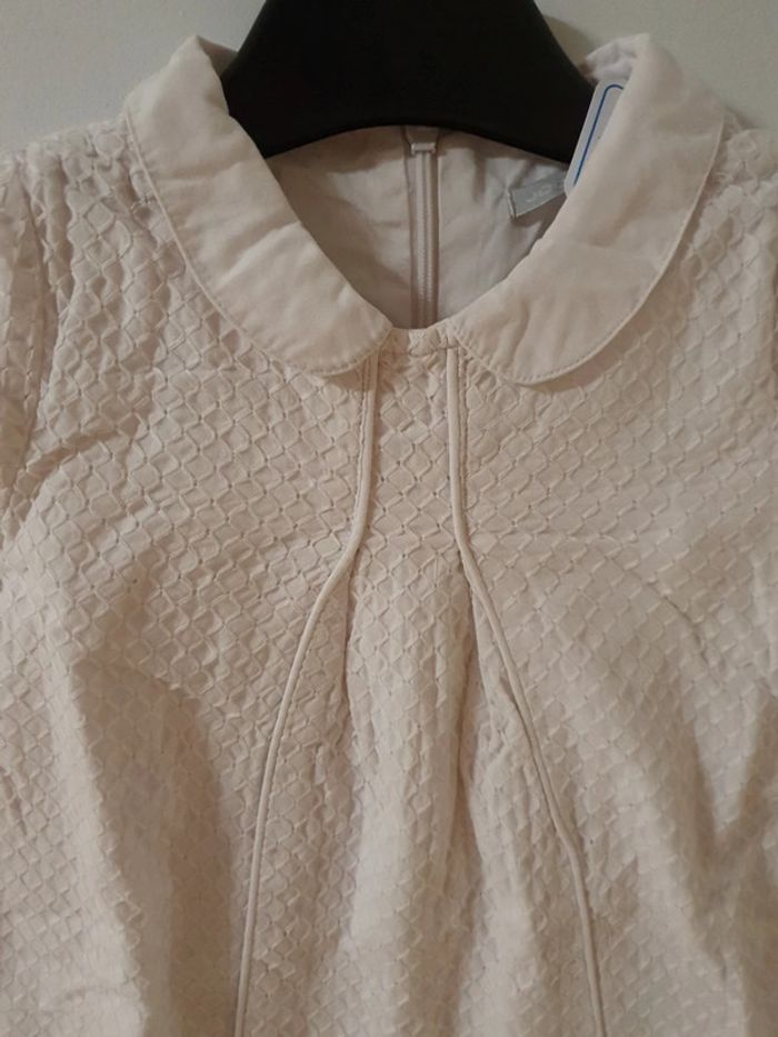 Robe blanche forme trapèze manche courte col rond 2 ans - photo numéro 2