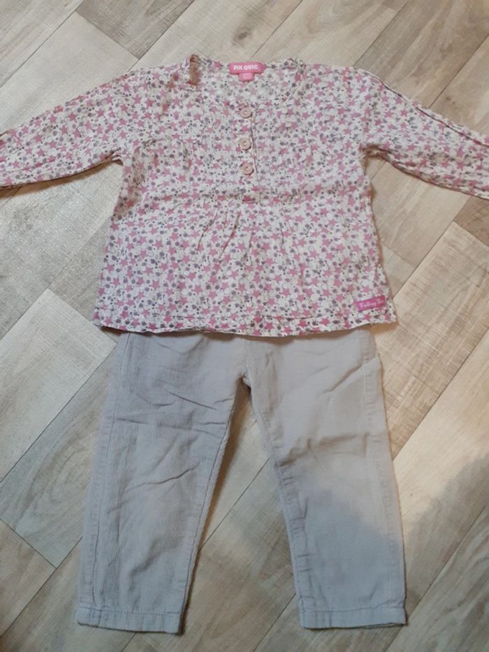 Ensemble fille blouse et pantalon 18 mois
