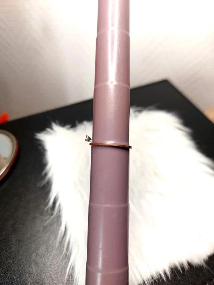 Magnifique bague vintage solitaire, cœur avec pierres blanches - photo numéro 6