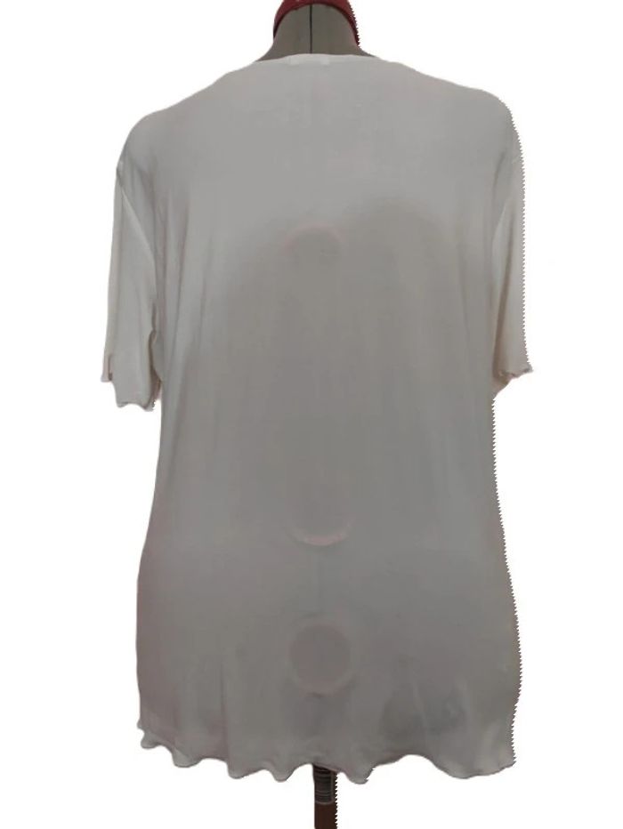 Tunique crème Damart fleurie broderies taille 50/ 52 - photo numéro 3