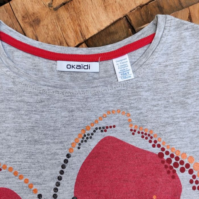 T-shirt fille 10 ans fleuri neuf Okaïdi - photo numéro 4