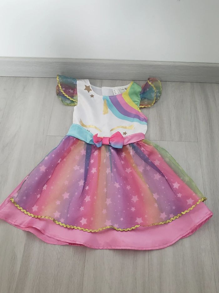 Robe deguisement licorne multicolore taille 3-4 ans
