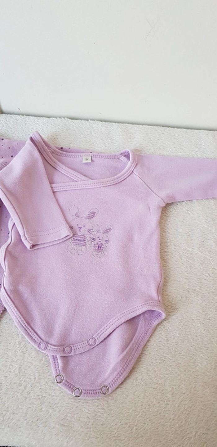 Lot de 4 bodies fille 1 mois - photo numéro 2