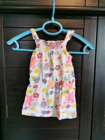 Robe blanche à fleurs Gémo 12 mois