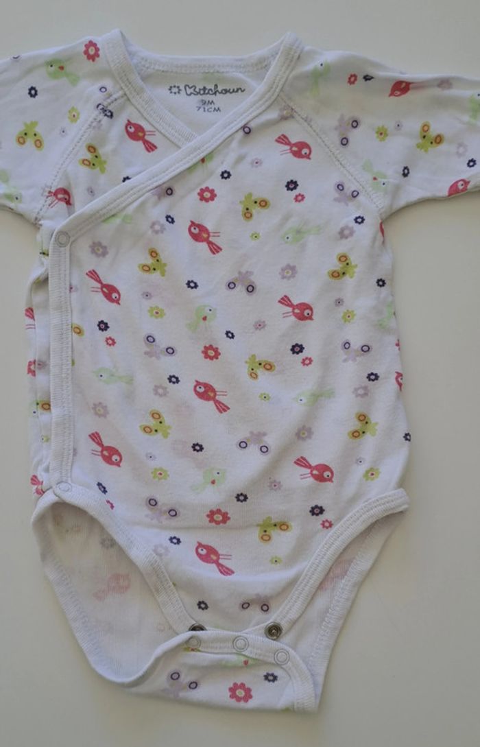 Lot de 2 bodies fille manches courtes 9 mois - photo numéro 5