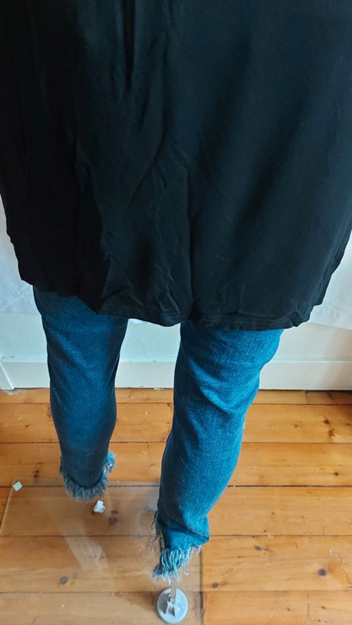 T-shirt noir et blanc - long et fin / coolcat / taille S - photo numéro 8