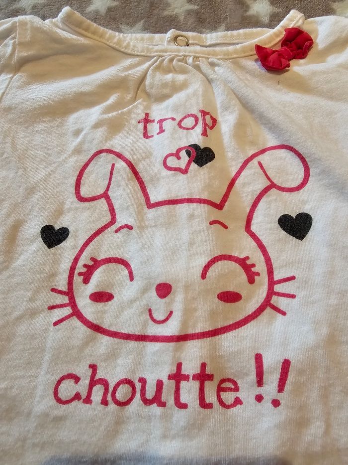 Lot de 2 t-shirts fille ML 6 mois - photo numéro 4