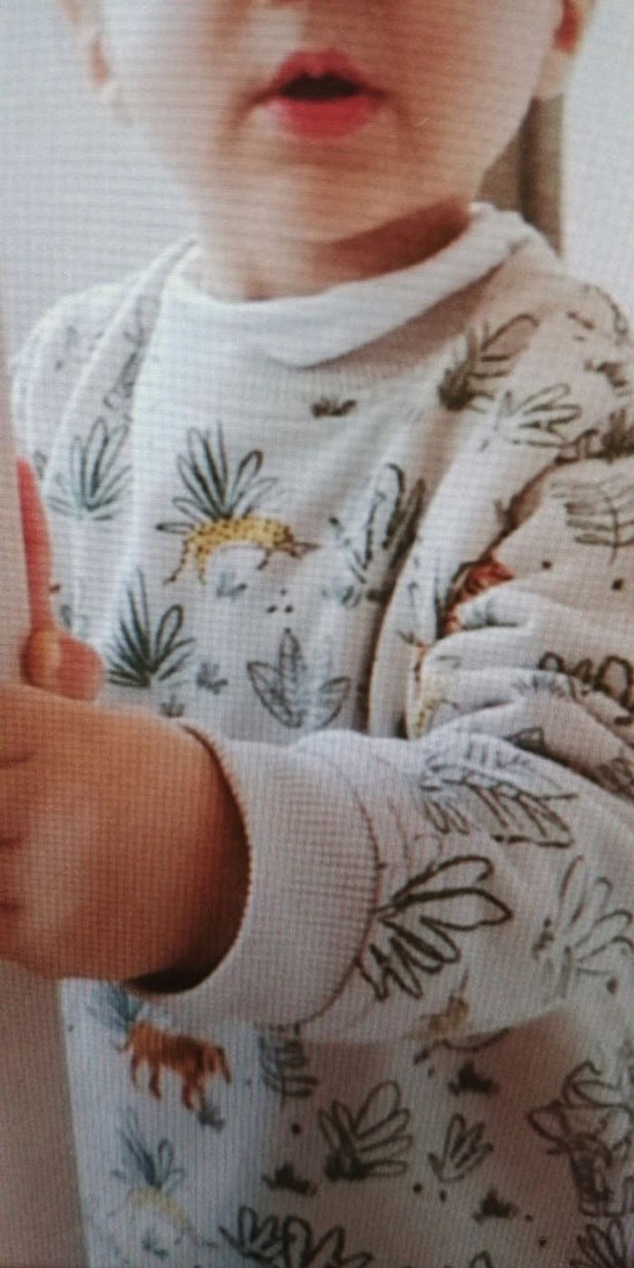 Joli ensemble 12 mois pull et sous-pull TAO motif jungle - photo numéro 3