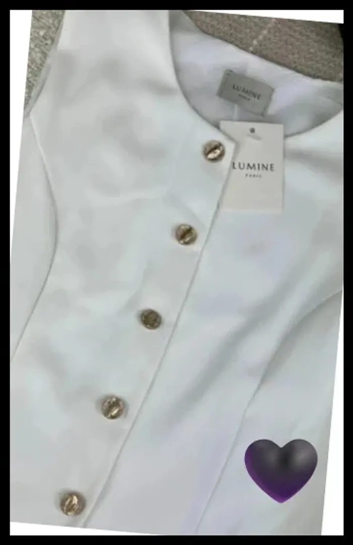 Top femme blazer blanc femme veste sans manches neuf taille M taille 38 lot femme - photo numéro 6