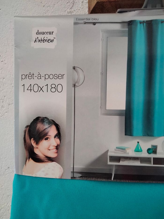 Rideau turquoise 140x180 - photo numéro 2