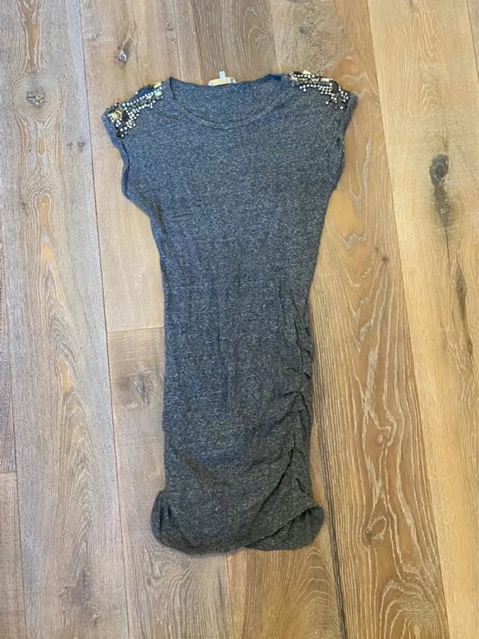 Robe grise avec pierres Maje taille 1 - photo numéro 2