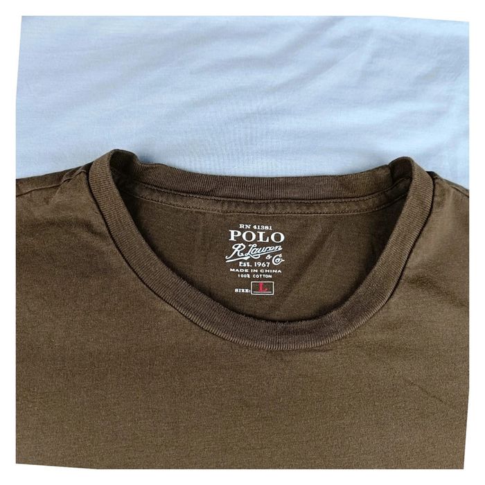 T-shirt Ralph Lauren vert kaki logo violet L - photo numéro 7