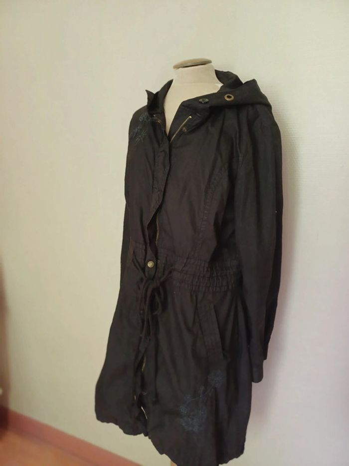 Trench femme noire à capuche - photo numéro 2