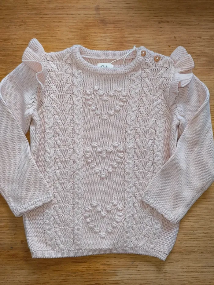 Robe pull fille maille 9 12 mois neuve sans étiquette - photo numéro 2