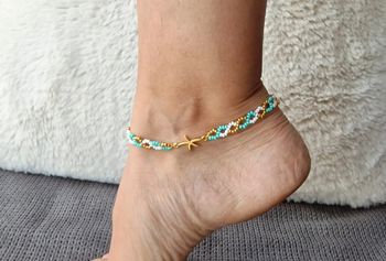 Bracelet de cheville étoile de mer doré