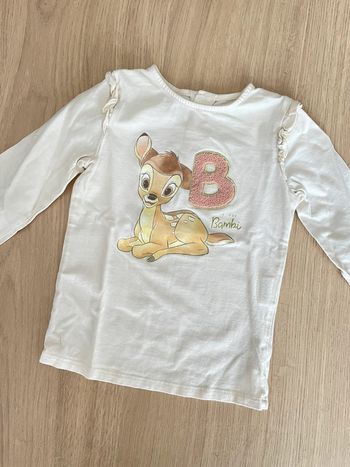 T shirt manches longues crème Bambi fille 36 mois 3 ans