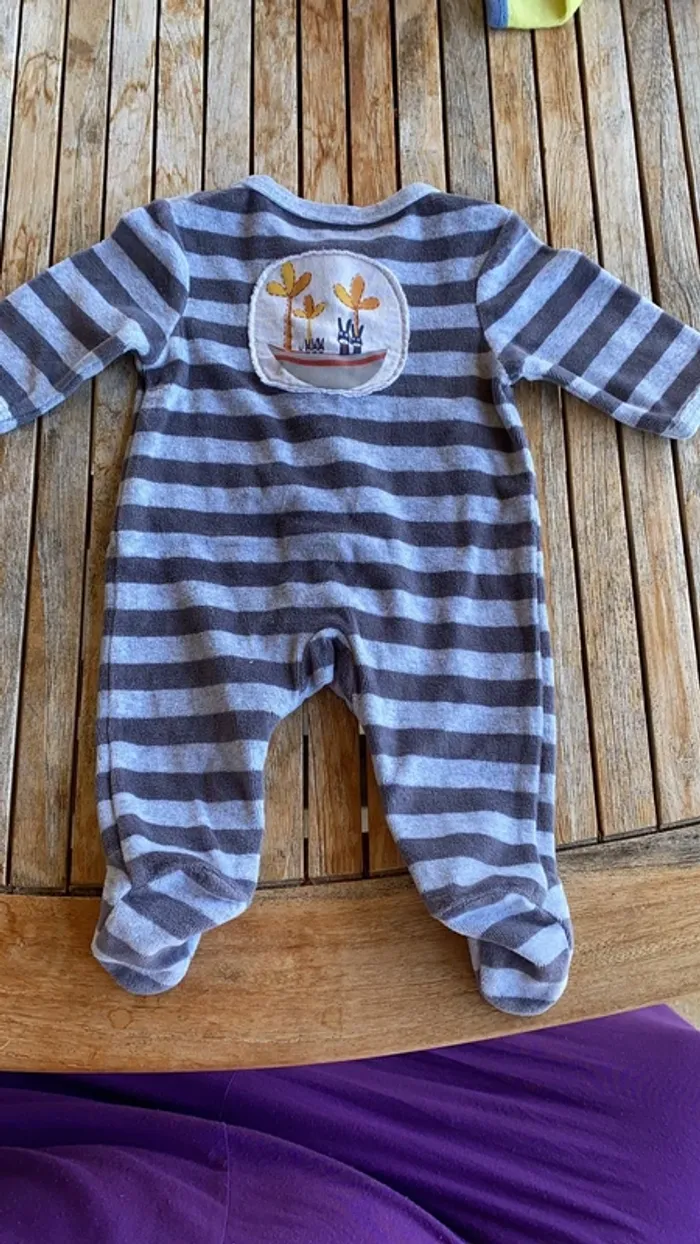 Pyjama velours Vert Baudet - 1 mois - photo numéro 4