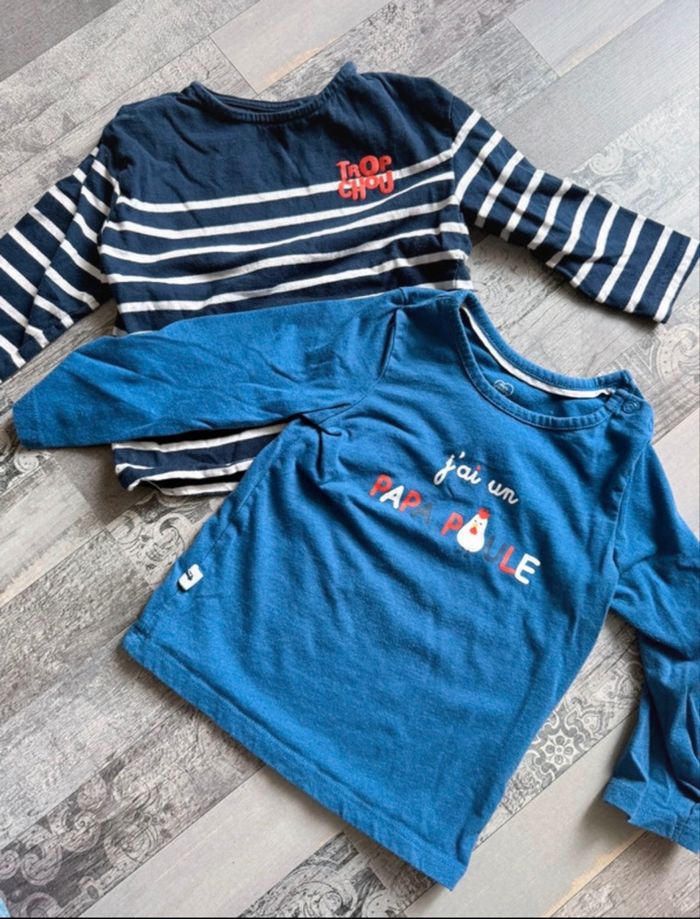 Lot 2 tee-shirts manches longues garçon 2 ans
