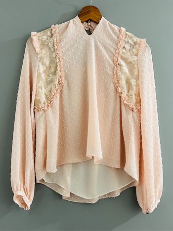 Chemisier vintage blouse manches longues Zara Taille XS rose